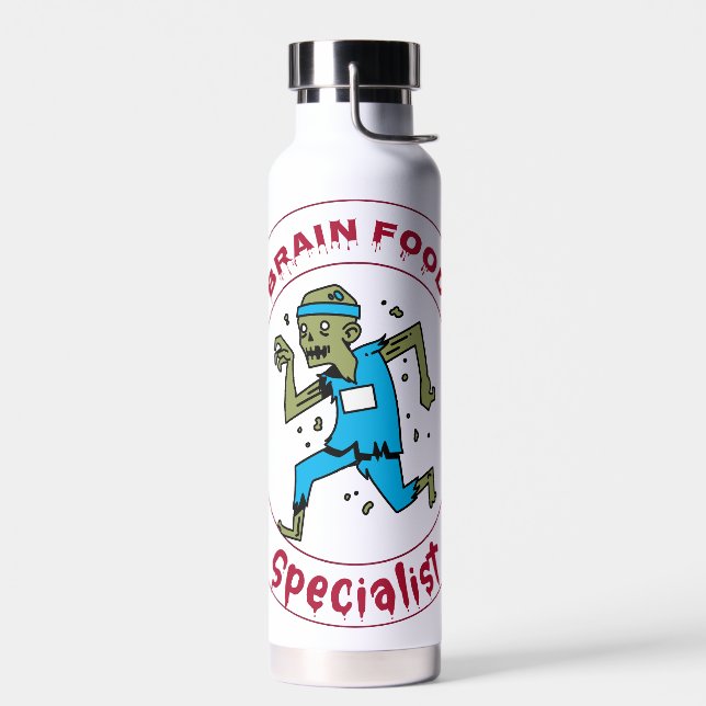 Brain Food Specialist zombie brain Water Bottle (Left)