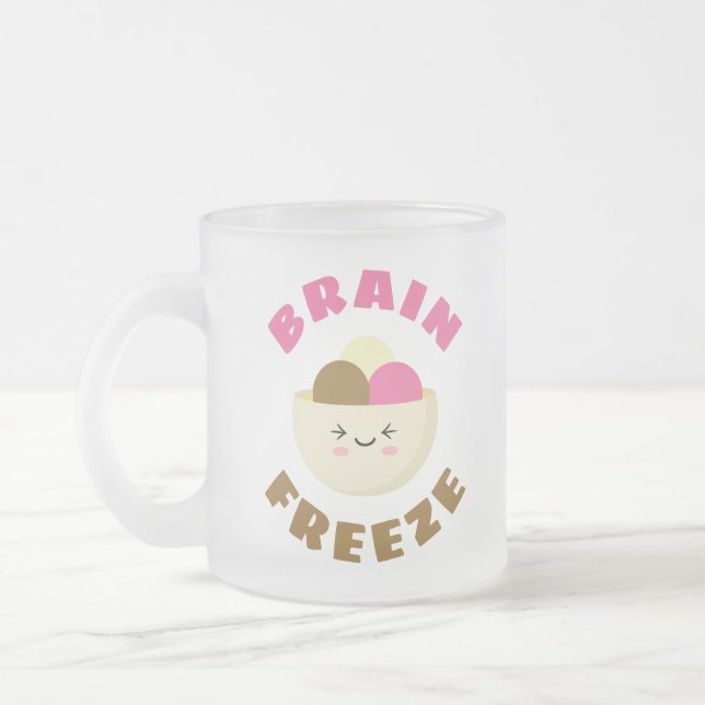 Brain Freeze Frosted Glass Coffee Mug (Left)