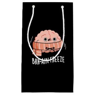 Brain Freeze Funny Biology Anatomy Pun Dark BG Small Gift Bag