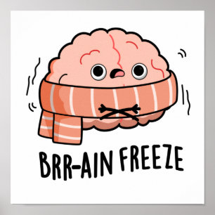 Brain Freeze Funny Biology Anatomy Pun  Poster