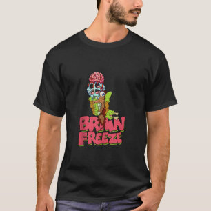 Brain Freeze Scary Zombie Ice Cream Cone Undead Fl T-Shirt
