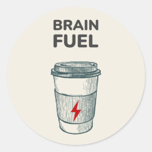 Brain Fuel Sticker Coffee Cup Sticker for Studen
