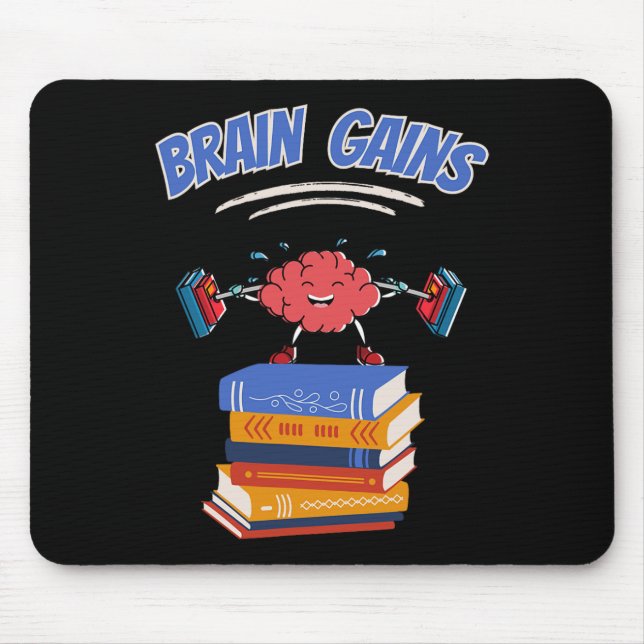 Brain Gains Reading Teacher Book Lover Back To Sch Mouse Mat (Front)