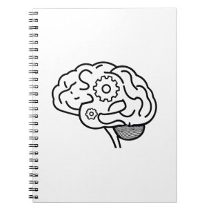 Brain Gears Line Art Entrepreneur Mindset Thinker Notebook