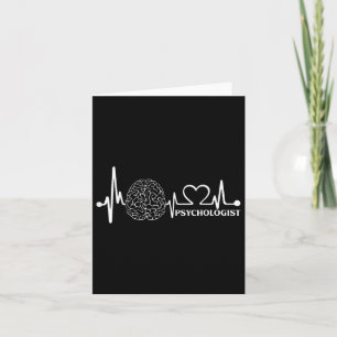 Brain Heartbeat Line Psychologist Mental Health Aw Card