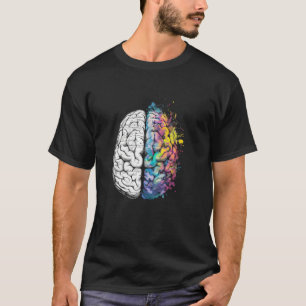 Brain Hemisphere Maths Brain Splatter science anat T-Shirt