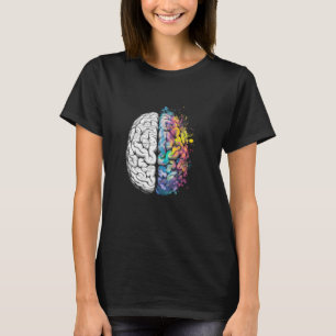 Brain Hemisphere Maths Brain Splatter science anat T-Shirt