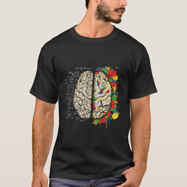 Brain Hemispheres Science Art Math Best Funny Gift T-Shirt (Front)