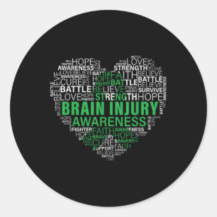 Brain Injury Awareness Fighting Hope Support Stron Classic Round Sticker