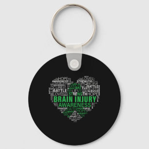 Brain Injury Awareness Fighting Hope Support Stron Key Ring