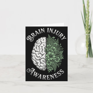 Brain injury awareness floral mental health Brain  Card