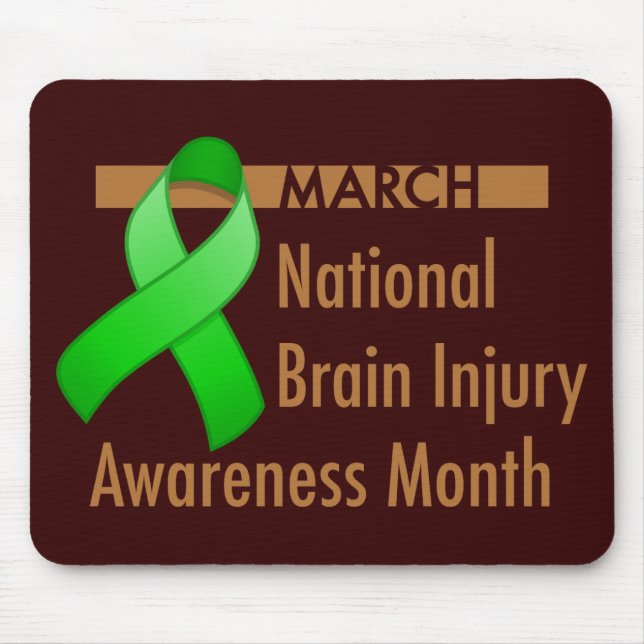 Brain Injury Awareness Month Dark Mousead Mouse Mat (Front)
