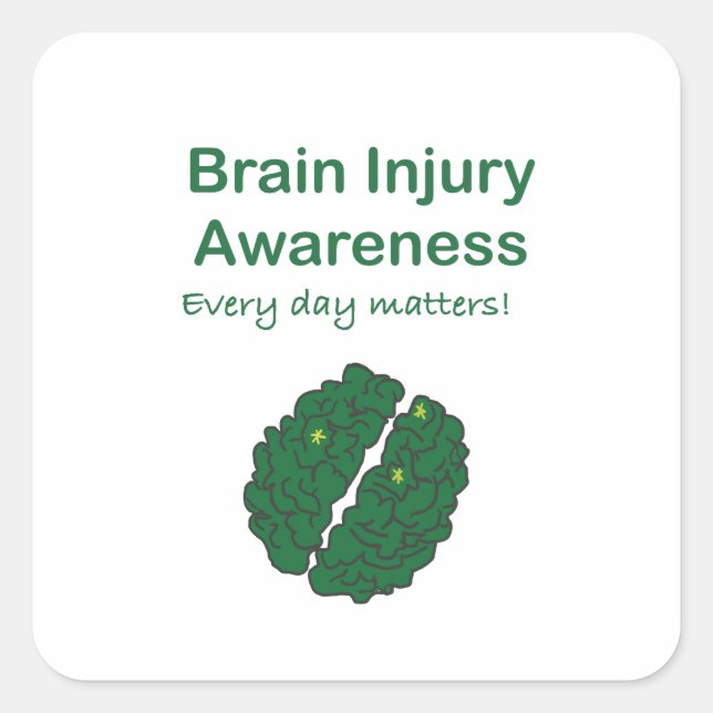 Brain Injury Awareness Square Sticker (Front)