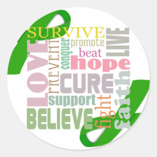 Brain Injury Green Ribbon Inspiration Stickers