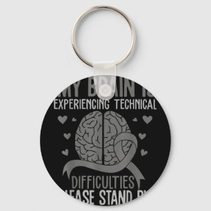 Brain is experiencing technical difficulties stand key ring