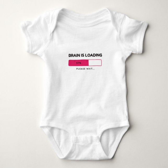 Brain is loading, please wait baby bodysuit (Front)