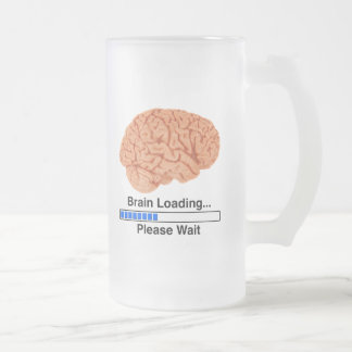 Brain Loading Frosted Glass Beer Mug