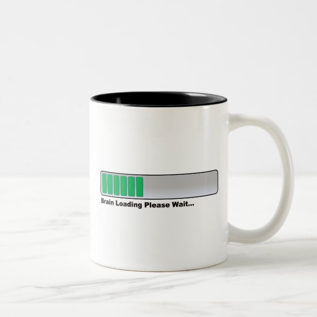 Brain Loading Please Wait... Two-Tone Coffee Mug (Right)