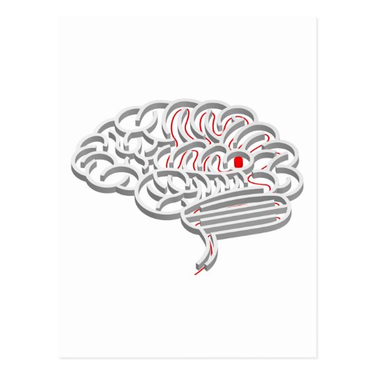 Brain maze concept postcard