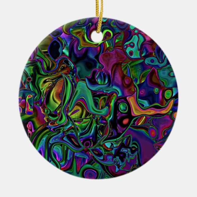 Brain Melt  Ceramic Tree Decoration (Front)