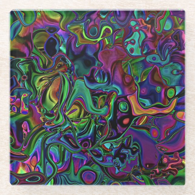 Brain Melt  Glass Coaster (Front)