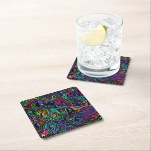 Brain Melt Square Paper Coaster