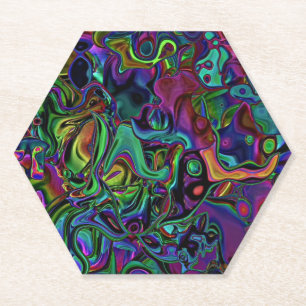 Brain Melt  Square Paper Coaster