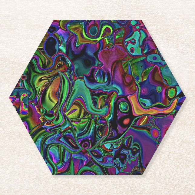 Brain Melt  Square Paper Coaster (Front)