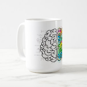 Brain mind psychology idea drawing coffee mug