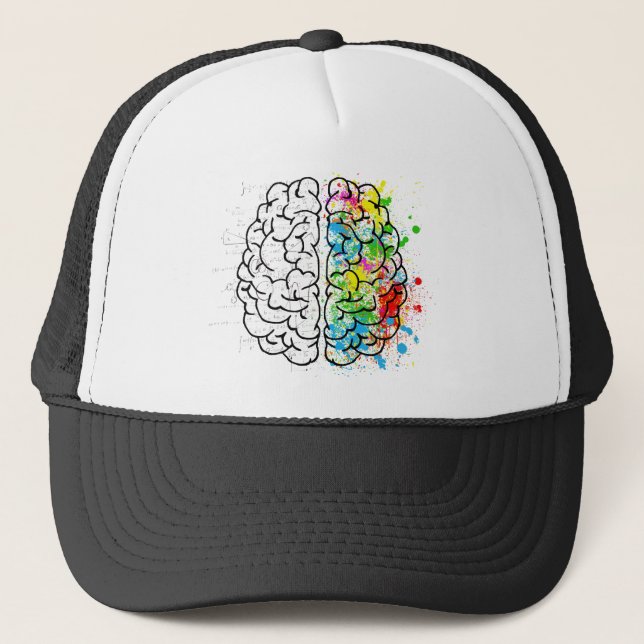 brain mind psychology idea drawing trucker hat (Front)