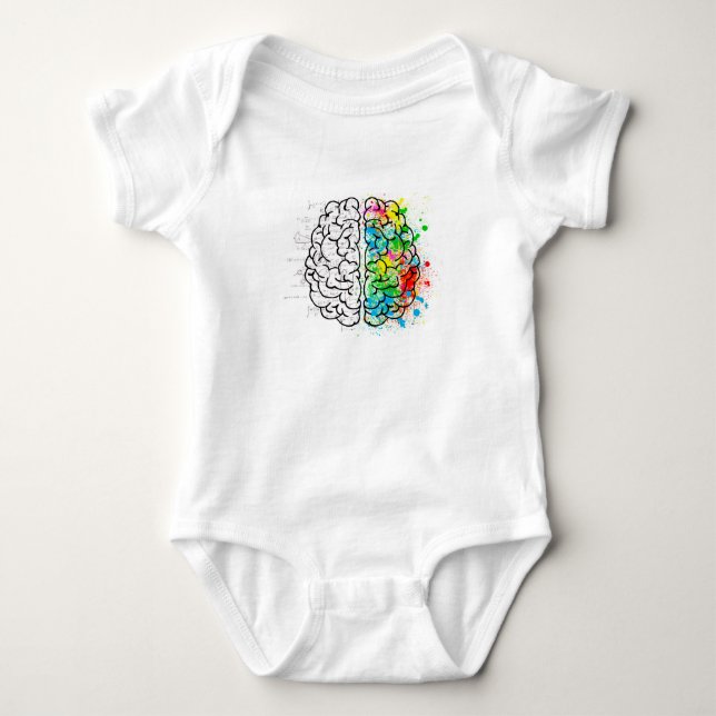 brain mind psychology idea hearts baby bodysuit (Front)