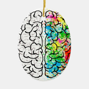 brain mind psychology idea hearts ceramic tree decoration