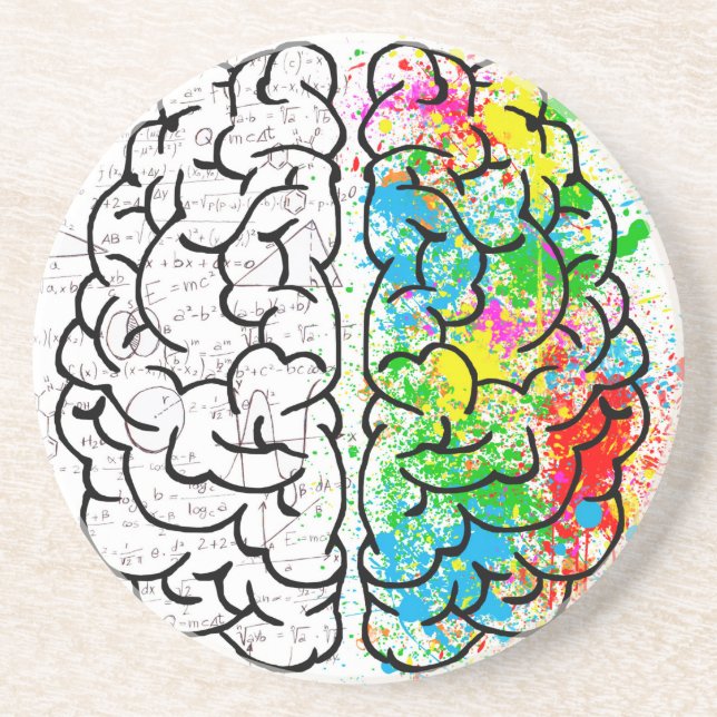 brain mind psychology idea hearts coaster (Front)