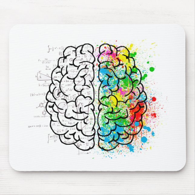 brain mind psychology idea hearts mouse mat (Front)