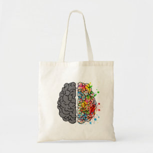 brain mind psychology idea hearts tote bag