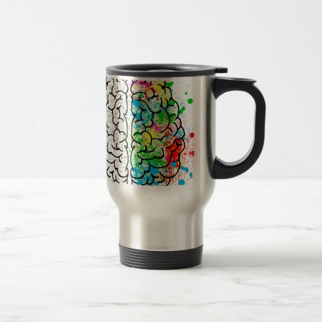 brain mind psychology idea hearts travel mug (Right)