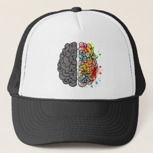 brain mind psychology idea hearts trucker hat