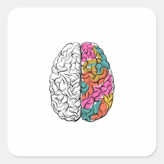 Brain Mind Pychology Idea Square Sticker (Front)