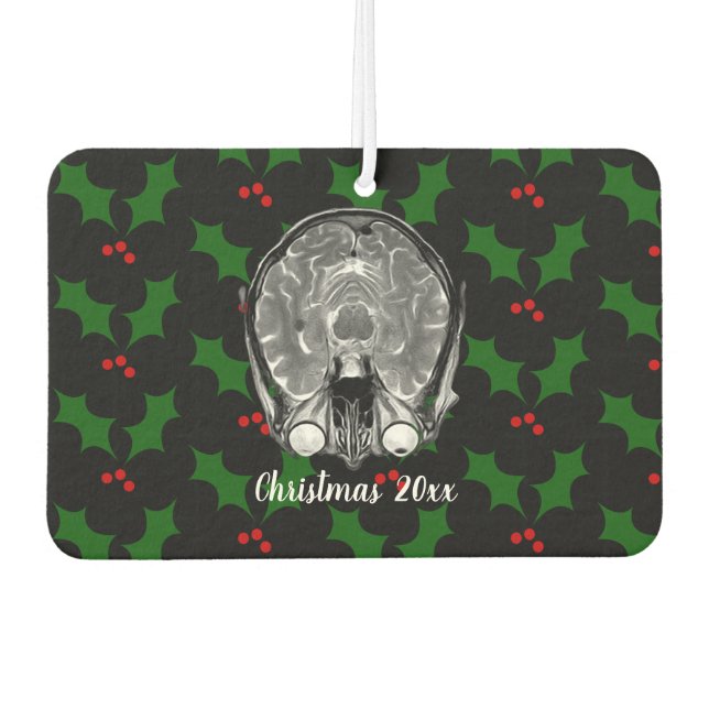 Brain MRI Christmas  Car Air Freshener (Front)