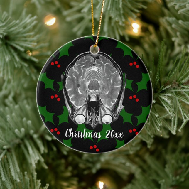 Brain MRI Christmas Ceramic Tree Decoration (Tree)