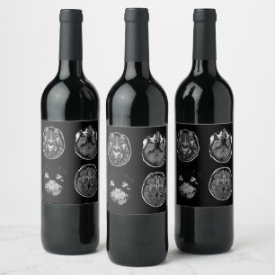 Brain MRI scan Wine Label