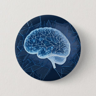 Brain Network Illustration - Neural Network 6 Cm Round Badge