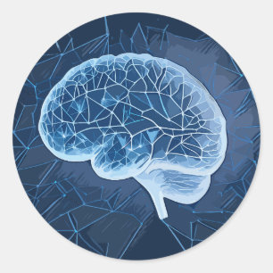 Brain Network Illustration - Neural Network Classic Round Sticker