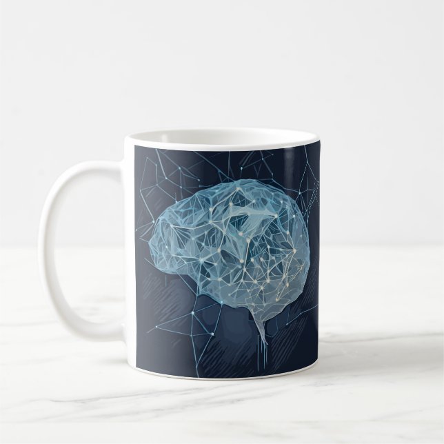 Brain Network Illustration - Neural Network Coffee Mug (Left)