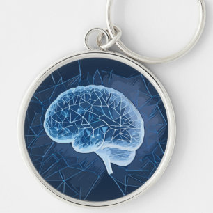 Brain Network Illustration - Neural Network Key Ring