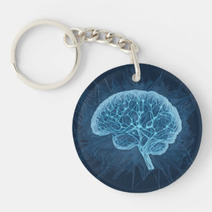 Brain Network Illustration - Neural Network Key Ring