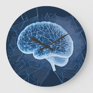 Brain Network Illustration - Neural Network Large Clock