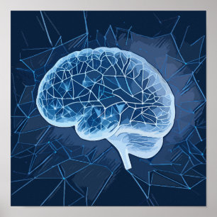 Brain Network Illustration - Neural Network Poster
