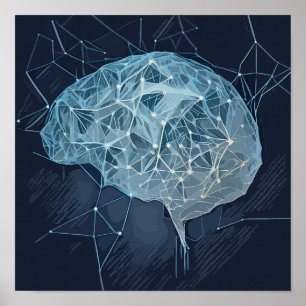 Brain Network Illustration - Neural Network Poster