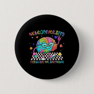 Brain Neurodiversity Celebrate The Spectrum Autism 6 Cm Round Badge